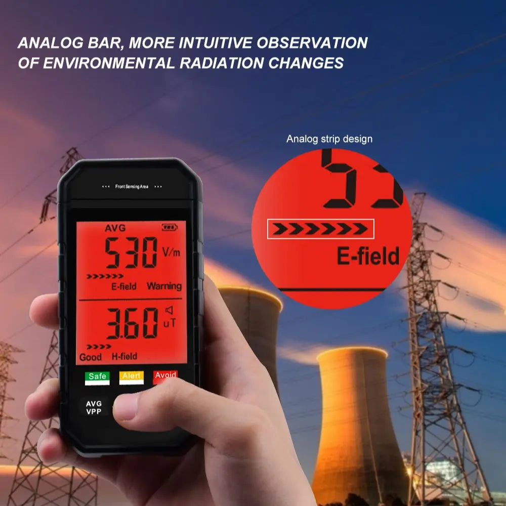TOOLTOP 3 Inches Electromagnetic Radiation Tester EMF Meter Mobile Electromagnetic Radiation Detectors for Household Appliances