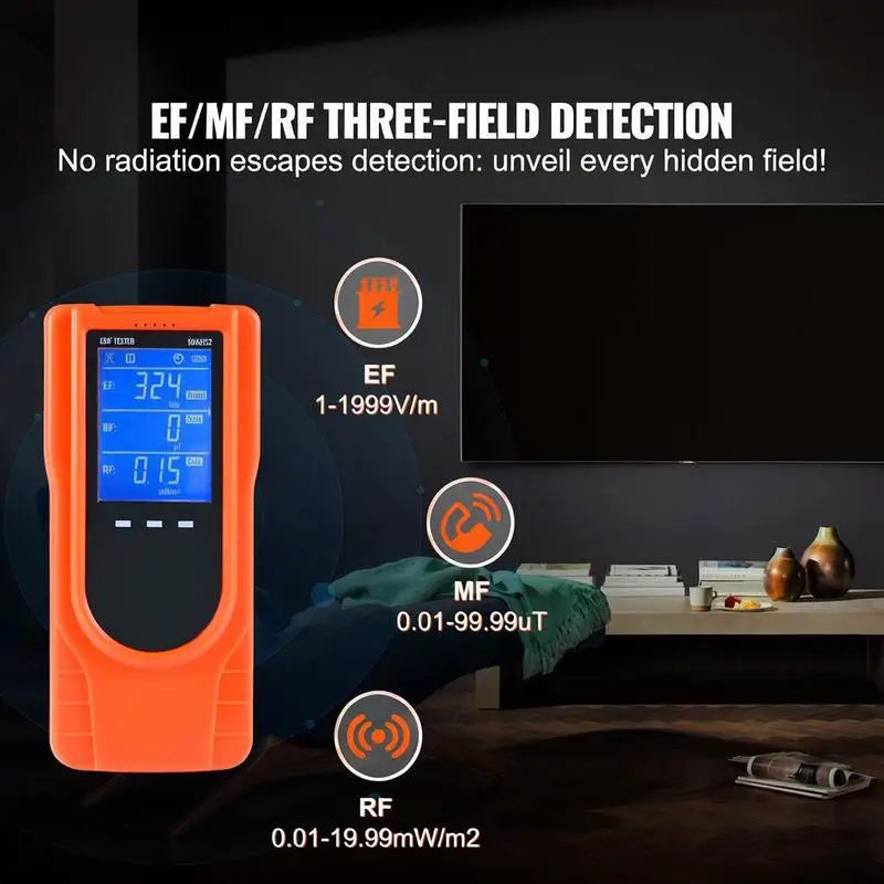3-in-1 EMF Meter, 5Hz - 3.5GHz, Handheld Rechargeable Electromagnetic Field Radiation Detector, Digital LCD EMF Tester for EF MF RF Home Inspections Outdoor Ghost Hunting Paranormal Equipment