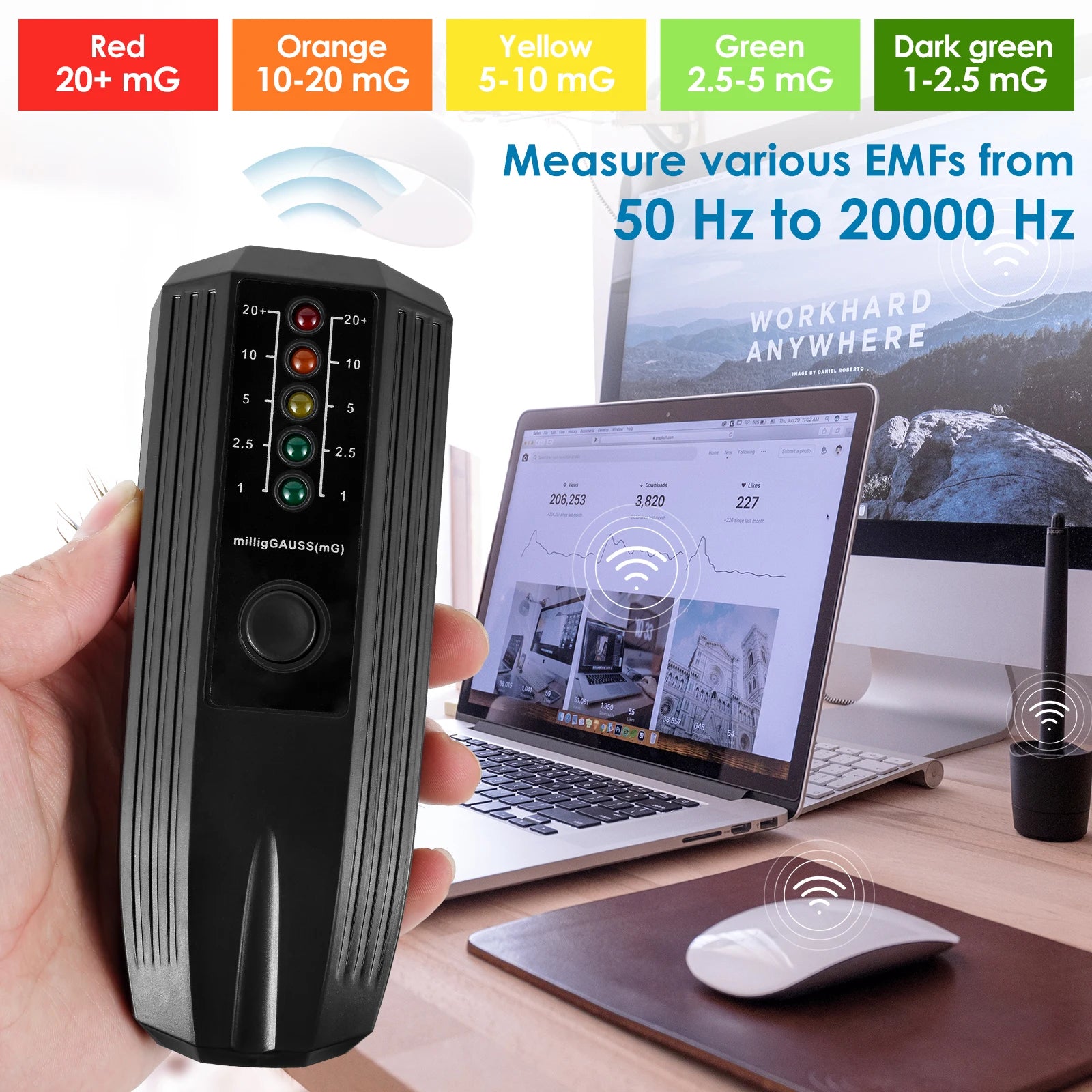 High-Sensitivity EMF Meter (5-LED Indicator)