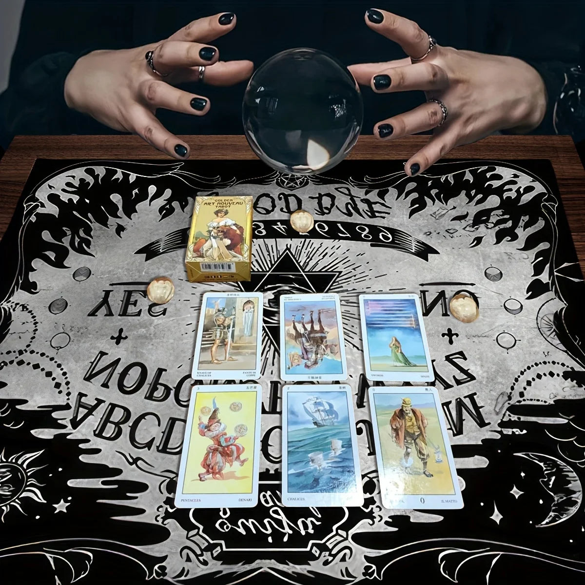 Ouija Board Tablecloth (Black & White)