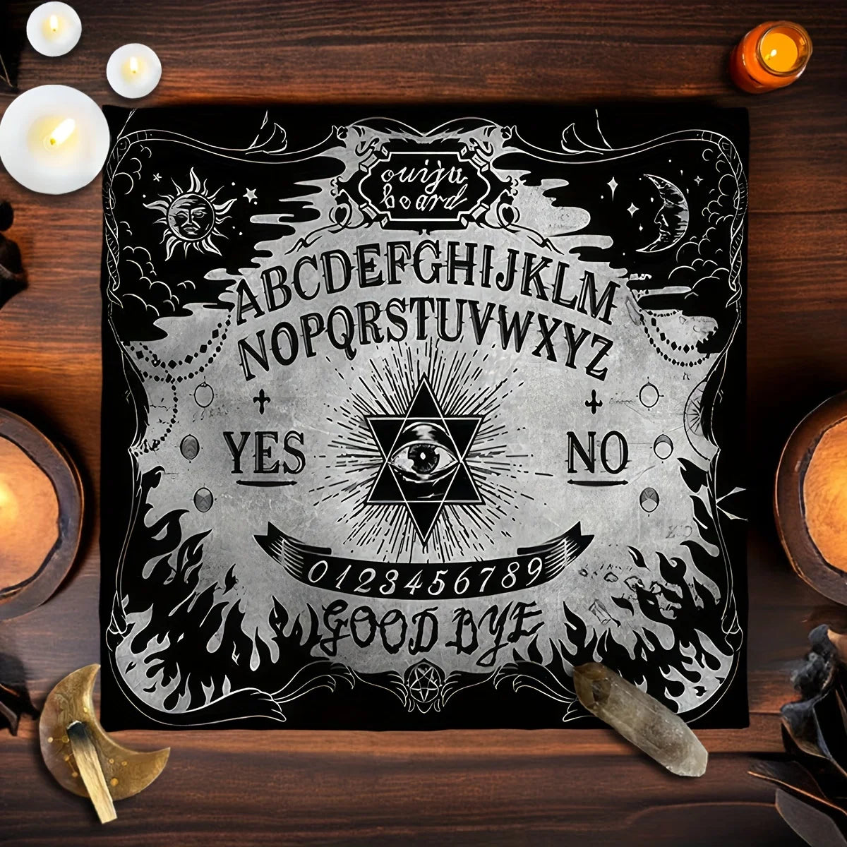 Ouija Board Tablecloth (Black & White)