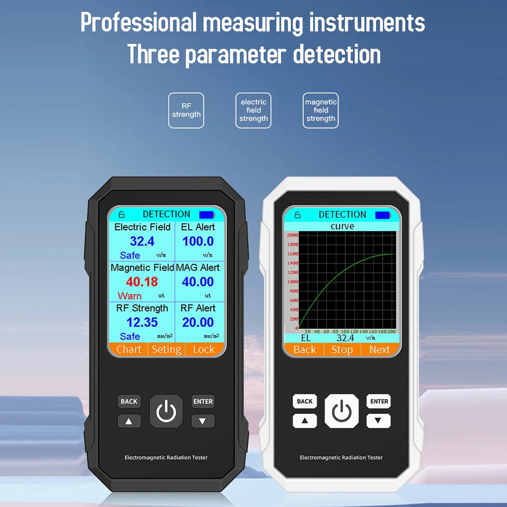 3-in-1 EMF & RF Radiation Detector