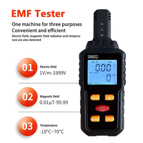 3 in 1 EMF Meter Electromagnetic Field Radiation Detector EMF Tester