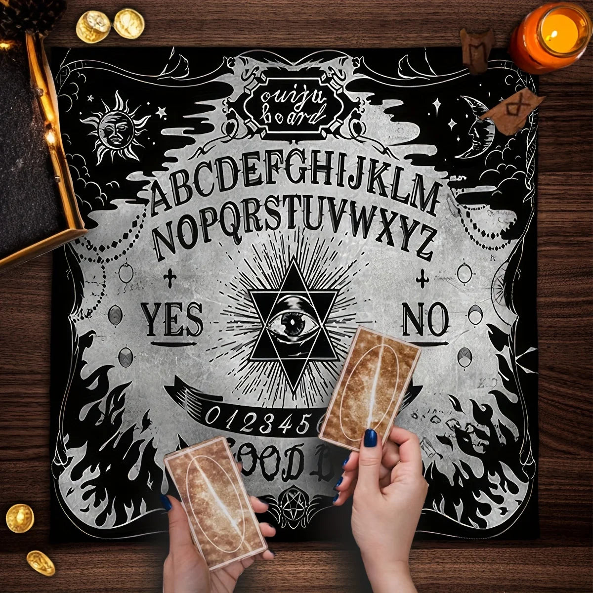 Ouija Board Tablecloth (Black & White)
