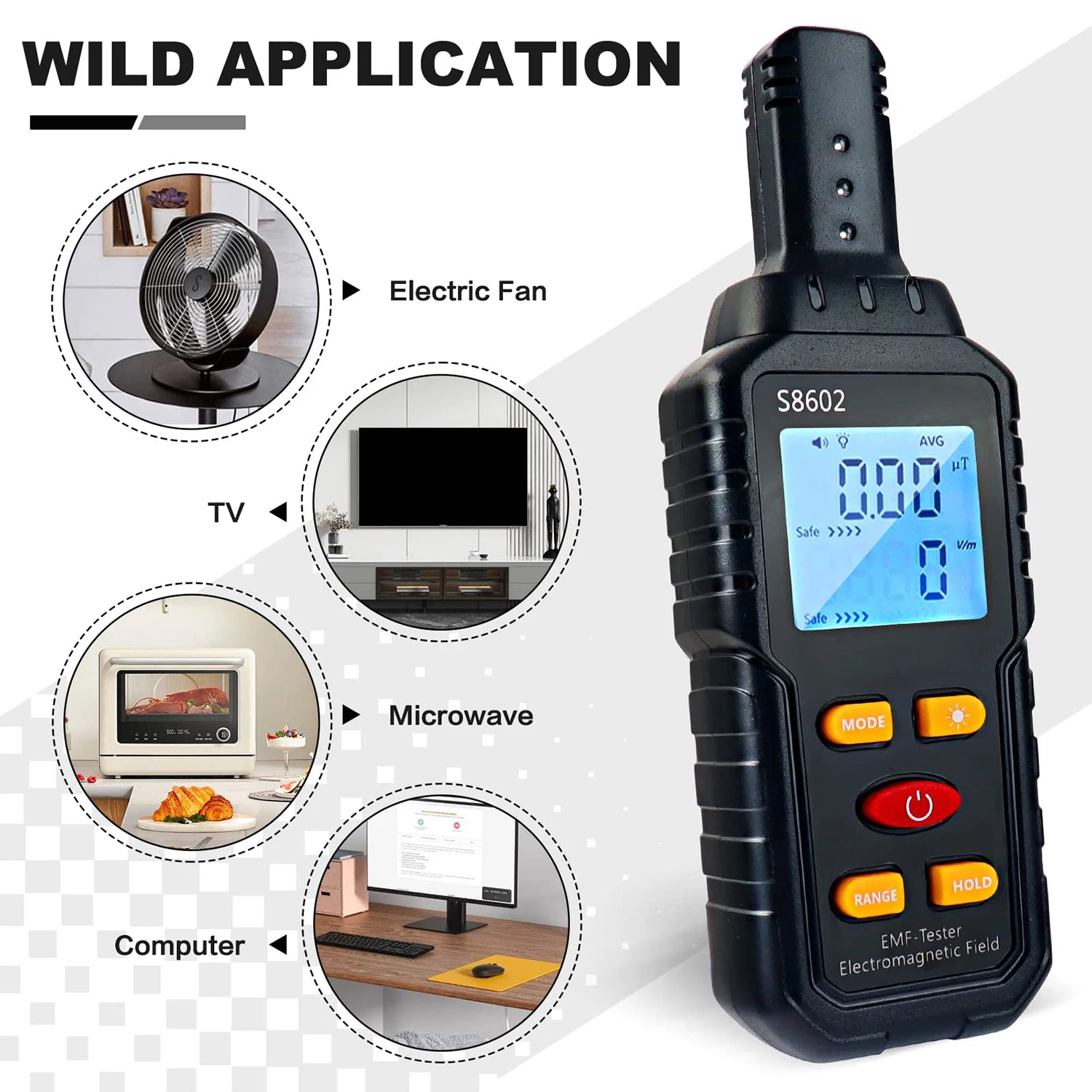 3 in 1 EMF Meter Electromagnetic Field Radiation Detector EMF Tester