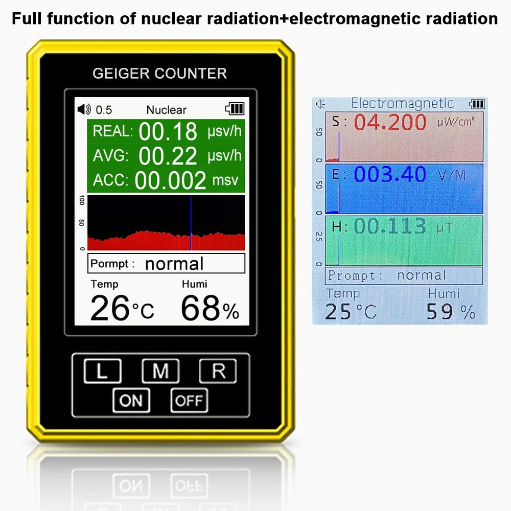 2-in-1 Electromagnetic & Nuclear Radiation Meter