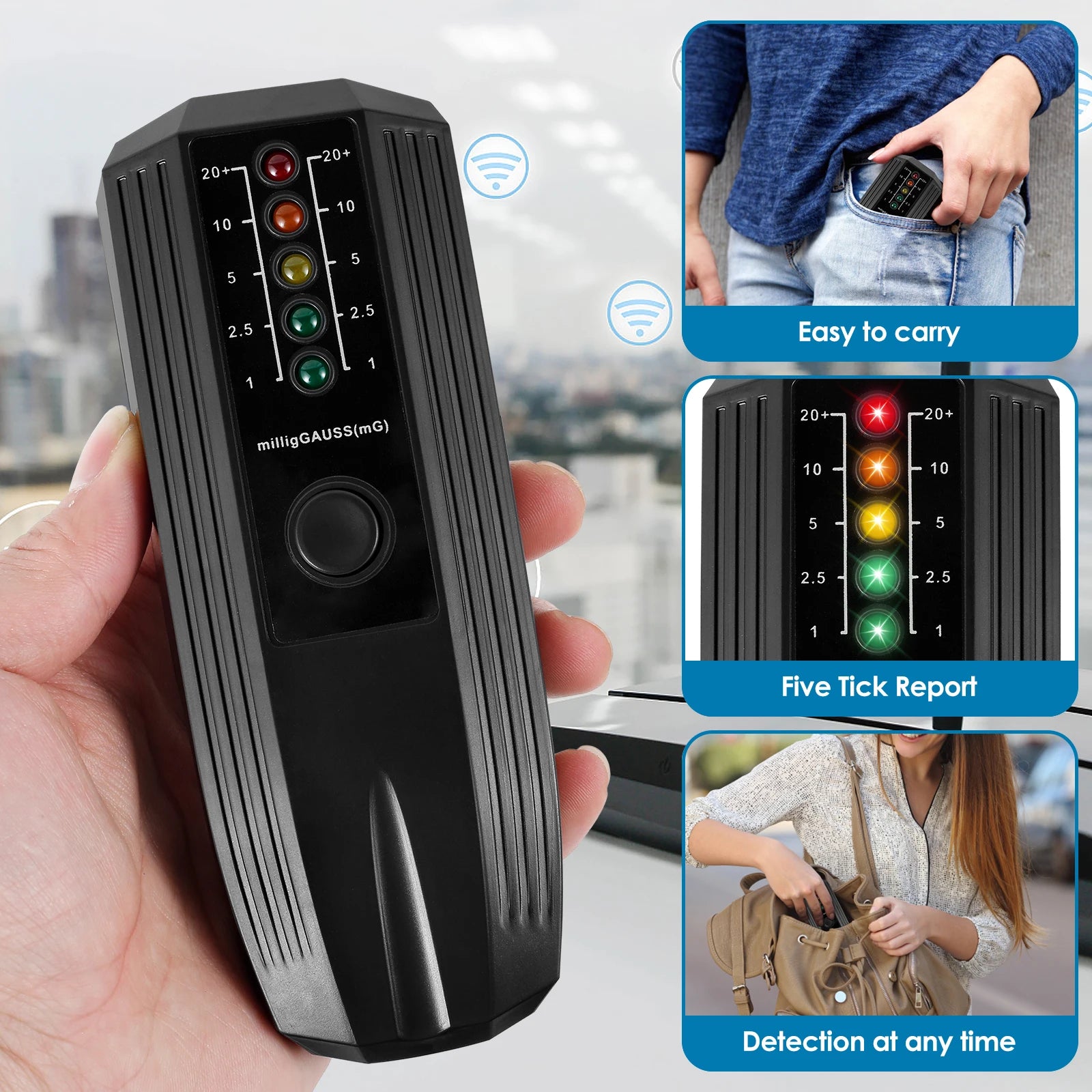 High-Sensitivity EMF Meter (5-LED Indicator)
