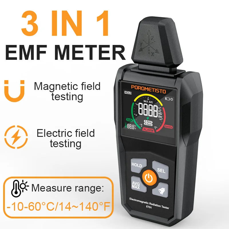 3-in-1 EMF Radiation Tester